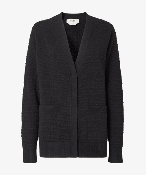 펜디 블랙 FF 캐시미어 울 가디건