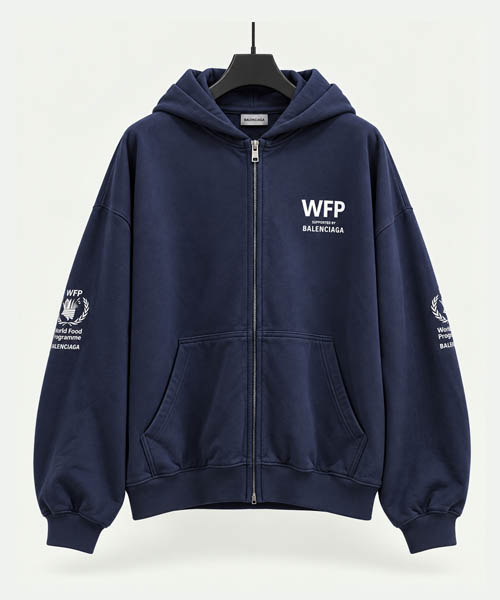 발렌시아가 WFP 월드 푸드 프로그램 로고 후드 집업