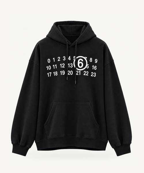 메종마르지엘라 넘버링 로고 디스트레스드 후드