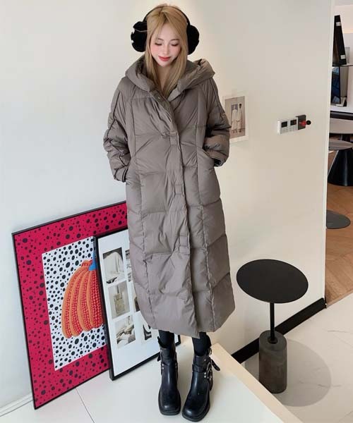막스마라 더 큐브 노벳 리버서블 후드 구스다운 롱 패딩 코트