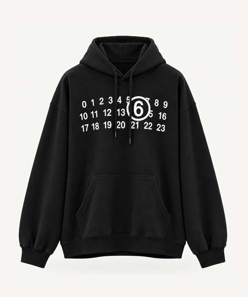 메종마르지엘라 넘버링 로고 디스트레스드 후드